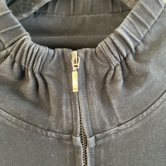 NIC+ZOE Womens Perfect Knit Ruched Jacket Size XS Black Ruffle Zip Up - Picture 9 of 13